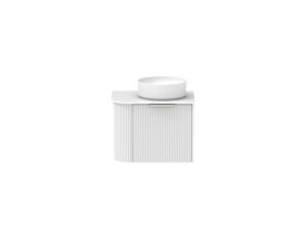 Supporting Image - Kado Neue Fluted Single Curve All Drawer 600mm Wall Hung Vanity with Centre Basin Durasein 12mm Top Ultra White