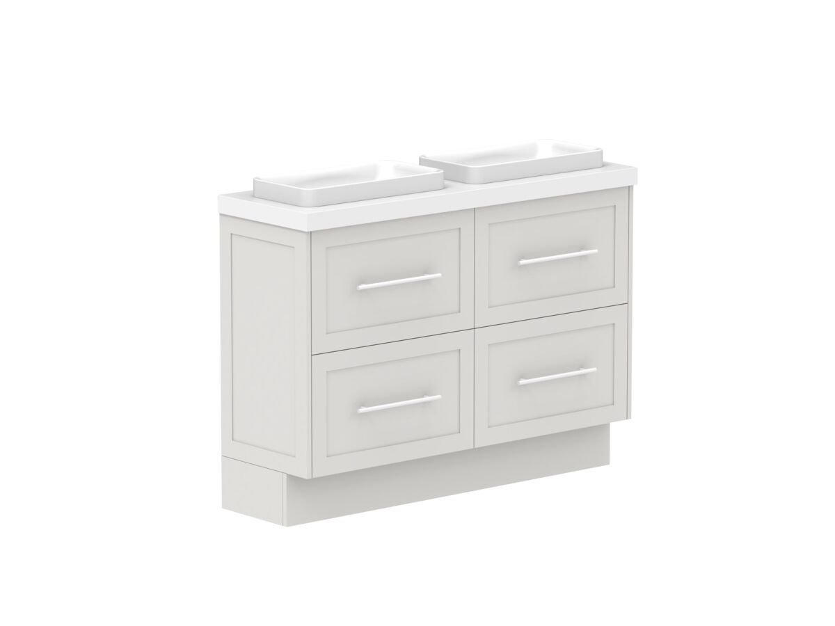 Supporting Image - Kado Lux Ensuite All Drawer Twin 1200mm Floor Mount Double Basin 50mm Top