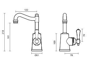 Kado Era English Basin Mixer Porcelain Handle