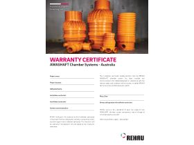 Warranty - Rehau Awashaft Warranty Certificate