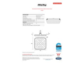 Specification Sheet - Mizu Soothe Overhead Shower 200 Chrome (5 Star)