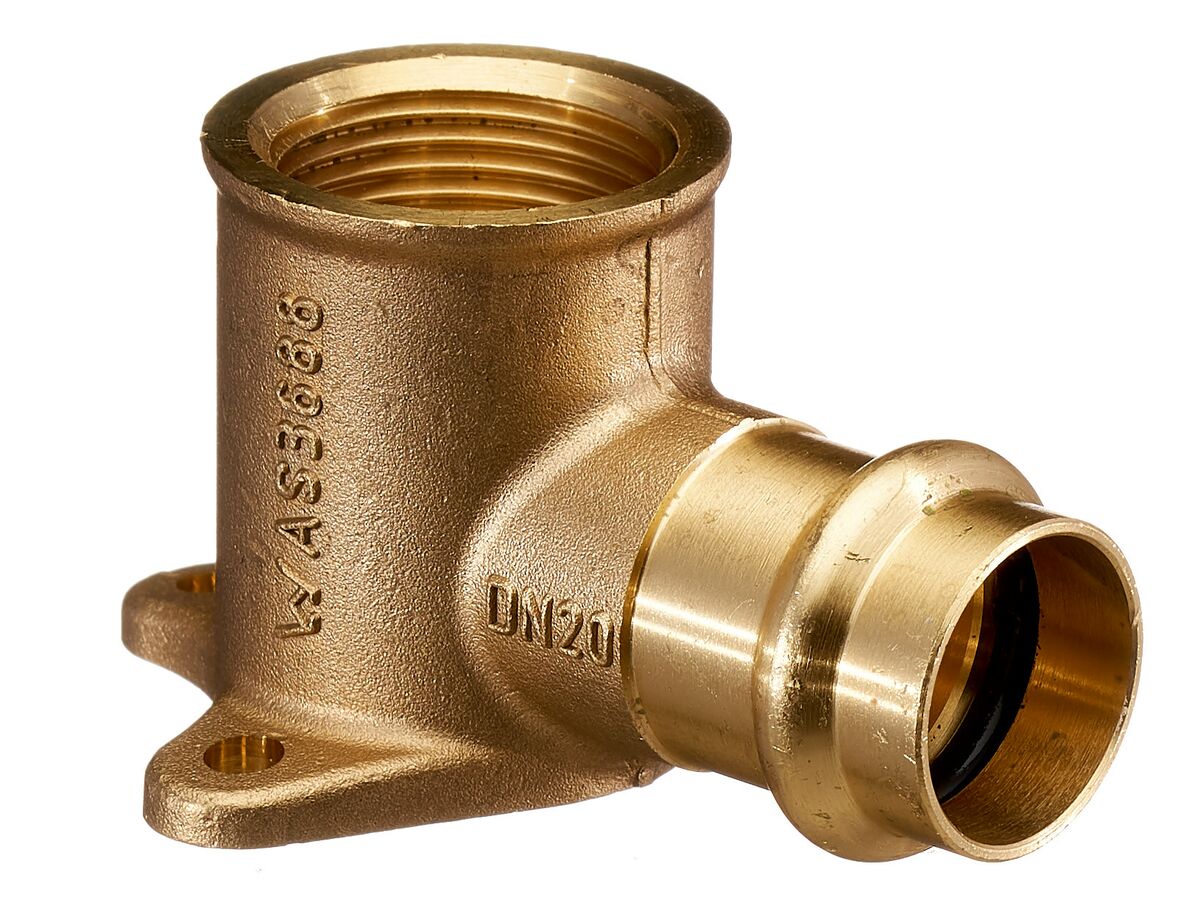 >B< Press Water Wall Plate Elbow 20mm x 3/4" Female BSP