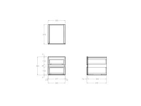 Technical Drawing - Kado Lux All Door Wall Hung Vanity Drawer Box