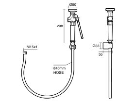 Wolfen Slophopper Assembly with Wall Bracket Chrome (6 Star)