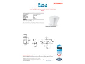 Specification Sheet - Roca The Gap Rimless Back to Wall Pan Only White (4 Star)