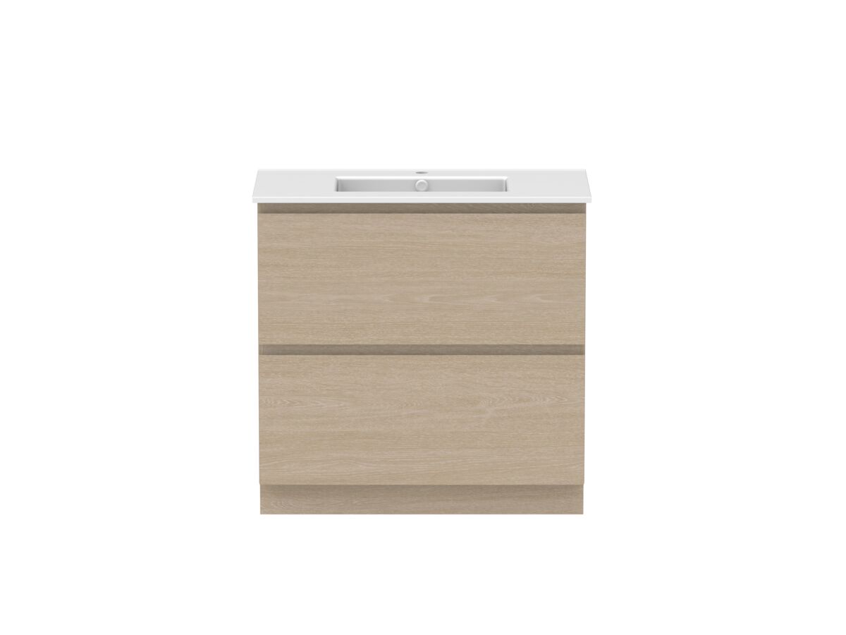 Hero - Posh Domaine All-Drawer Twin 900mm Floor Mounted Vanity Unit Matte White Ceramic Top Centre Basin