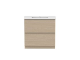 Hero - Posh Domaine All-Drawer Twin 900mm Floor Mounted Vanity Unit Matte White Ceramic Top Centre Basin