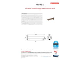 Specification Sheet - Scala Wall Basin Outlet Straight 200mm PVD Brushed Bronze (6 Star) Lead Free