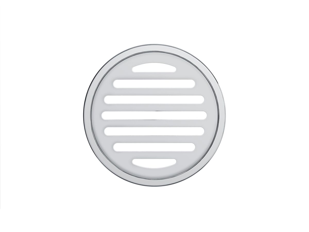Mizu Drift Brass Trapscrew Grate Round 100mm Chrome