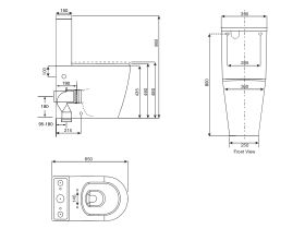 Kado Lux Close Coupled Back to Wall Overheight Bottom Inlet Toilet Suite White (4 Star)