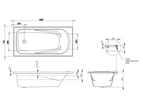 Posh Solus MKII Rectangle Spa with 6 Chrome Jets and Auto Heat Pump Spa 1520 White