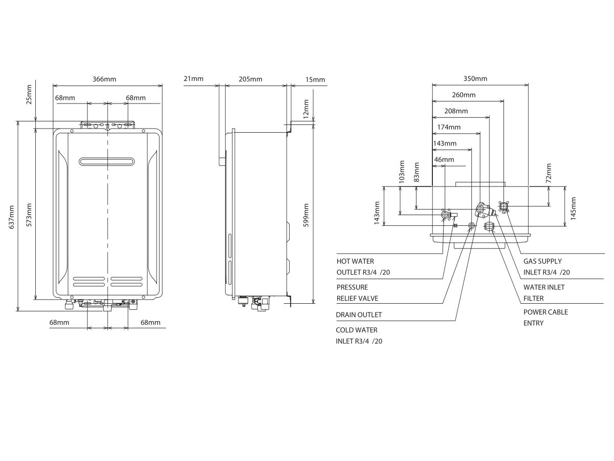 Thermann C7 26L Continuous Flow Hot Water Unit