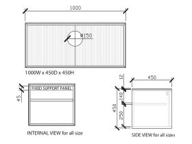 ISSY Halo I Vanity Unit with Two Doors and Internal Shelf, with Handle 1000widex450deepx450high