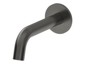 Mizu Drift Wall Basin/Bath Outlet Curve Spout 160 Brushed Gunmetal (6 Star)