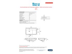 Specification Sheet - Roca Ona Wall Basin with Fixings 800mm x 460mm 1 Taphole Left Hand Bowl Overflow White