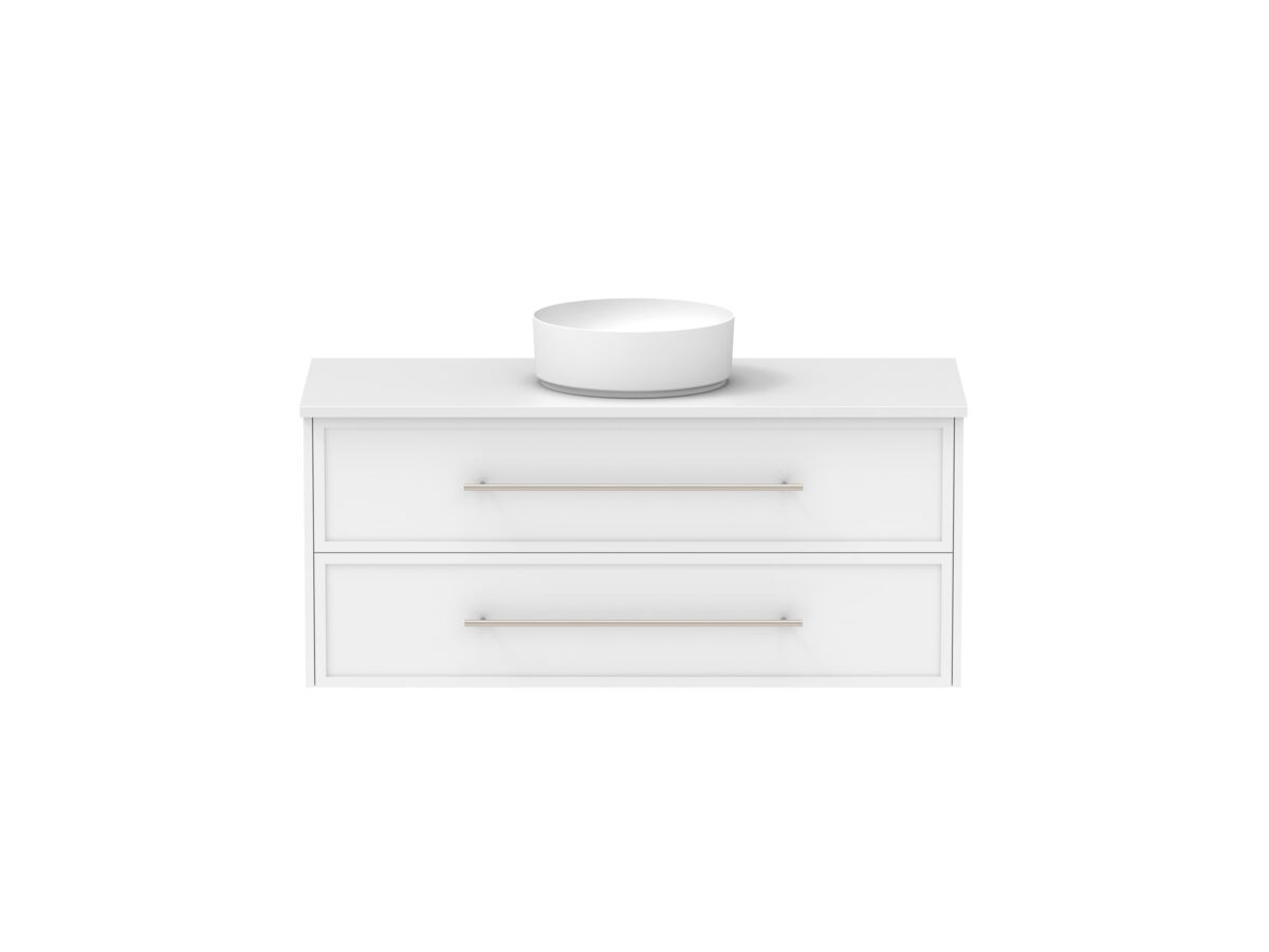 Supporting Image - Kado Lux All Drawer 1200mm Wall Hung Vanity Centre Basin 20mm - White Shaker Front