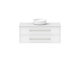 Supporting Image - Kado Lux All Drawer 1200mm Wall Hung Vanity Centre Basin 20mm - White Shaker Front