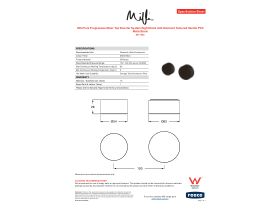 Specification Sheet - Milli Pure Progressive Mixer Tap Diverter System Right Hand with Diamond Textured Handle PVD Matte Black