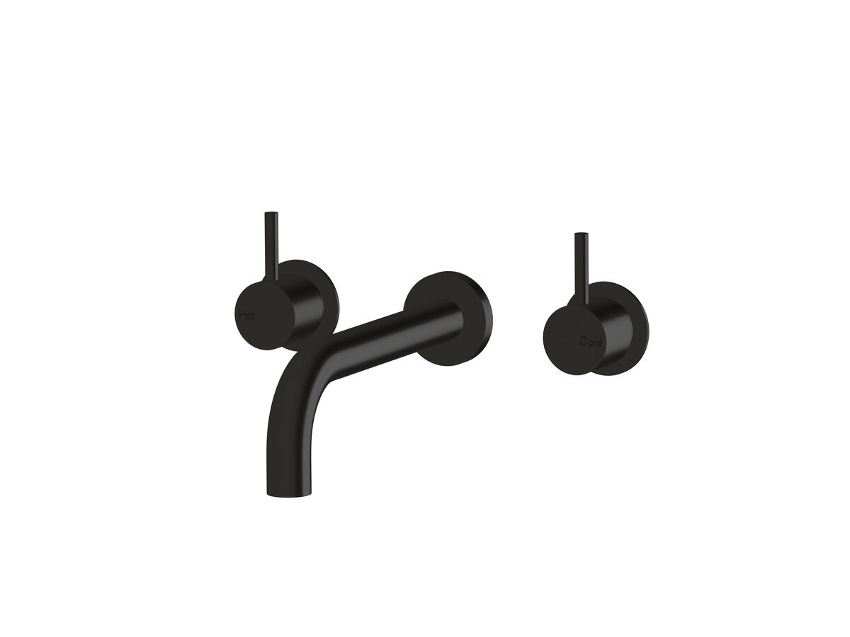 Sussex Scala 25 Wall Basin Set Curved 200mm LUX PVD Matte Opium Black (3 Star)