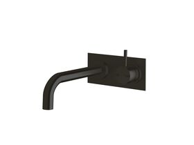 Sussex Scala 25mm Curved Wall Basin Mixer Tap System RH 200mm LUX PVD Matte Opium Black (6 Star)