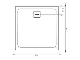Posh Bristol Luna Shower Base 900mm x 900mm Rear Outlet 3 Tiling Bead