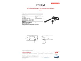 Specification Sheet - Mizu Drift MK2 Wall Bath Mixer Trimset 200mm Matte Black