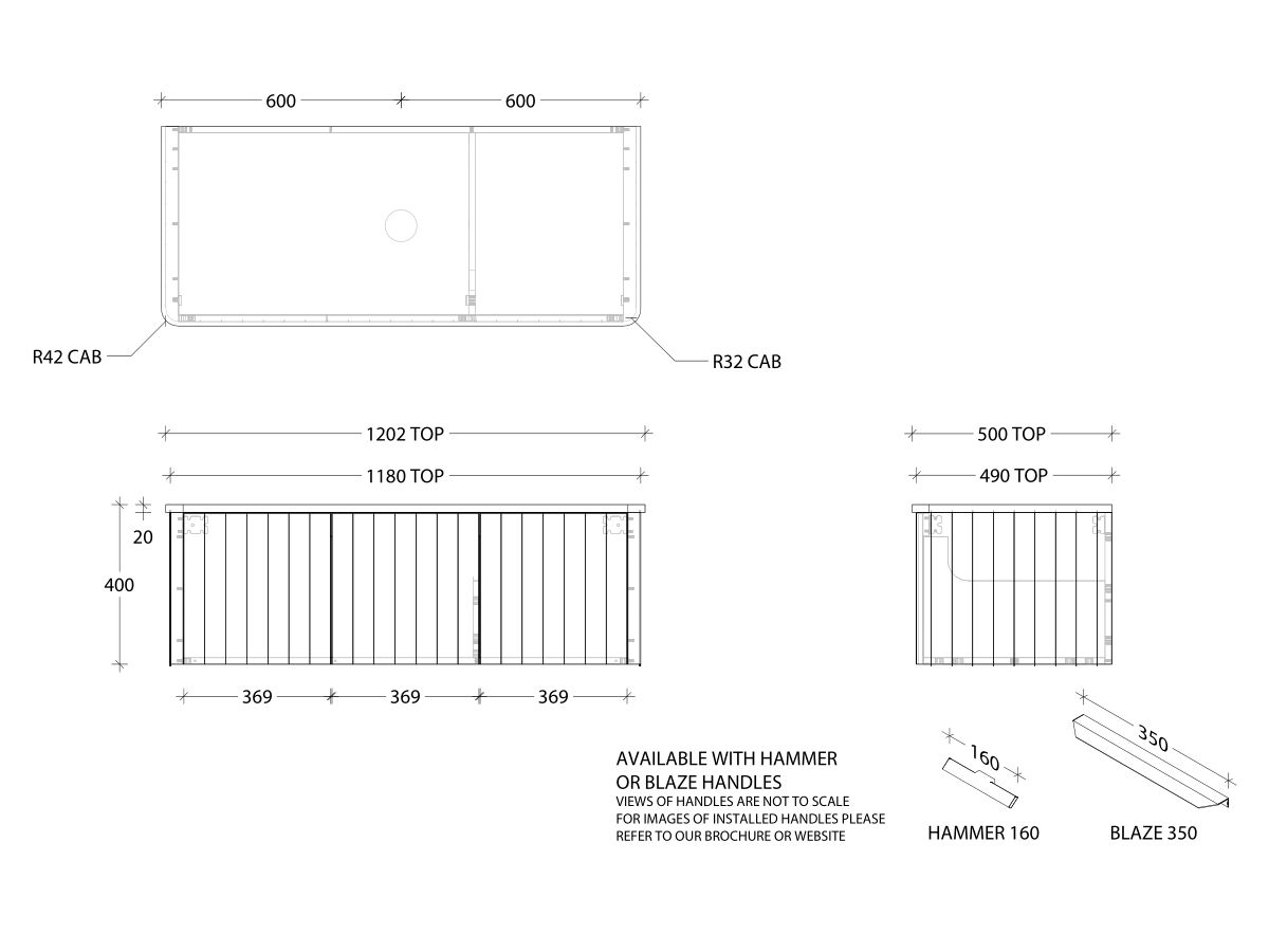 Kado Neue All-Door 1200 Centre Bowl Wall Hung