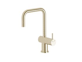 Sussex Scala Mini Basin / Sink Mixer Tap Small Square Right Hand LUX PVD Brushed Platinum Gold (5 Star)