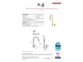 Specification Sheet - Milli Oria Sink Hob Mixer Set Pull Out Spray PVD Brushed Gold (5 Star) Lead Free