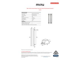 Specification Sheet - Mizu Soothe Vertical Heated Towel Rail (Triple Pack) Brushed Gunmetal