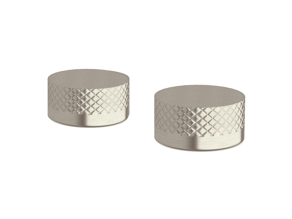 Sussex Pure Basin Top Assembly Taps with Diamond Textured Handles PVD Brushed Nickel