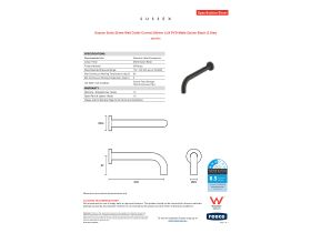 Specification Sheet - Sussex Scala 25mm Wall Outlet Curved 200mm LUX PVD Matte Opium Black (3 Star)