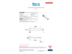 Specification Sheet - Roca Escuadra Bath Outlet 220mm Chrome