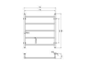 Mizu Drift MK2 750 x 800mm Heated Towel Rail
