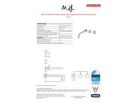 Specification Sheet - Milli Pure Wall Basin Hostess System 250mm Right Hand PVD Brushed Nickel (3 Star)
