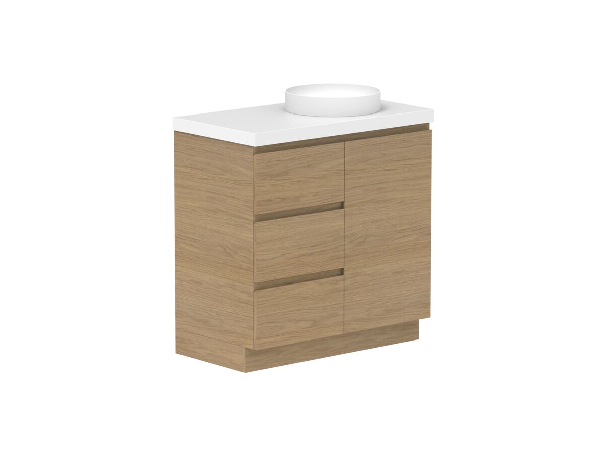 Supporting Image - Posh Domaine Plus Hamper 900 Floor Mounted Right Bowl 50mm Top