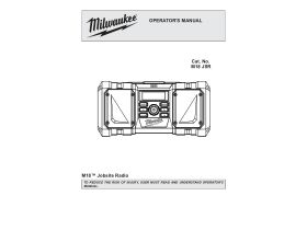 User Manual - Milwaukee Jobsite Radio M18