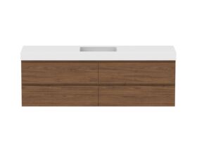 Hero - Posh Domaine 1800mm Wall Hung Twin Vanity Unit All-Drawer Single Bowl 90mm Top