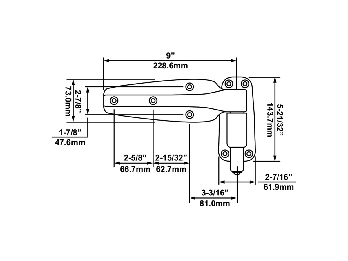 Kason Spring Hinge 47.6mm Offset K1248000027