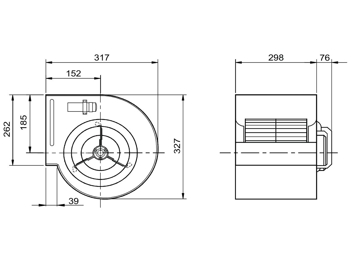 Kruger Centrifugal Fan KDD9/9T350W4P-1 3S