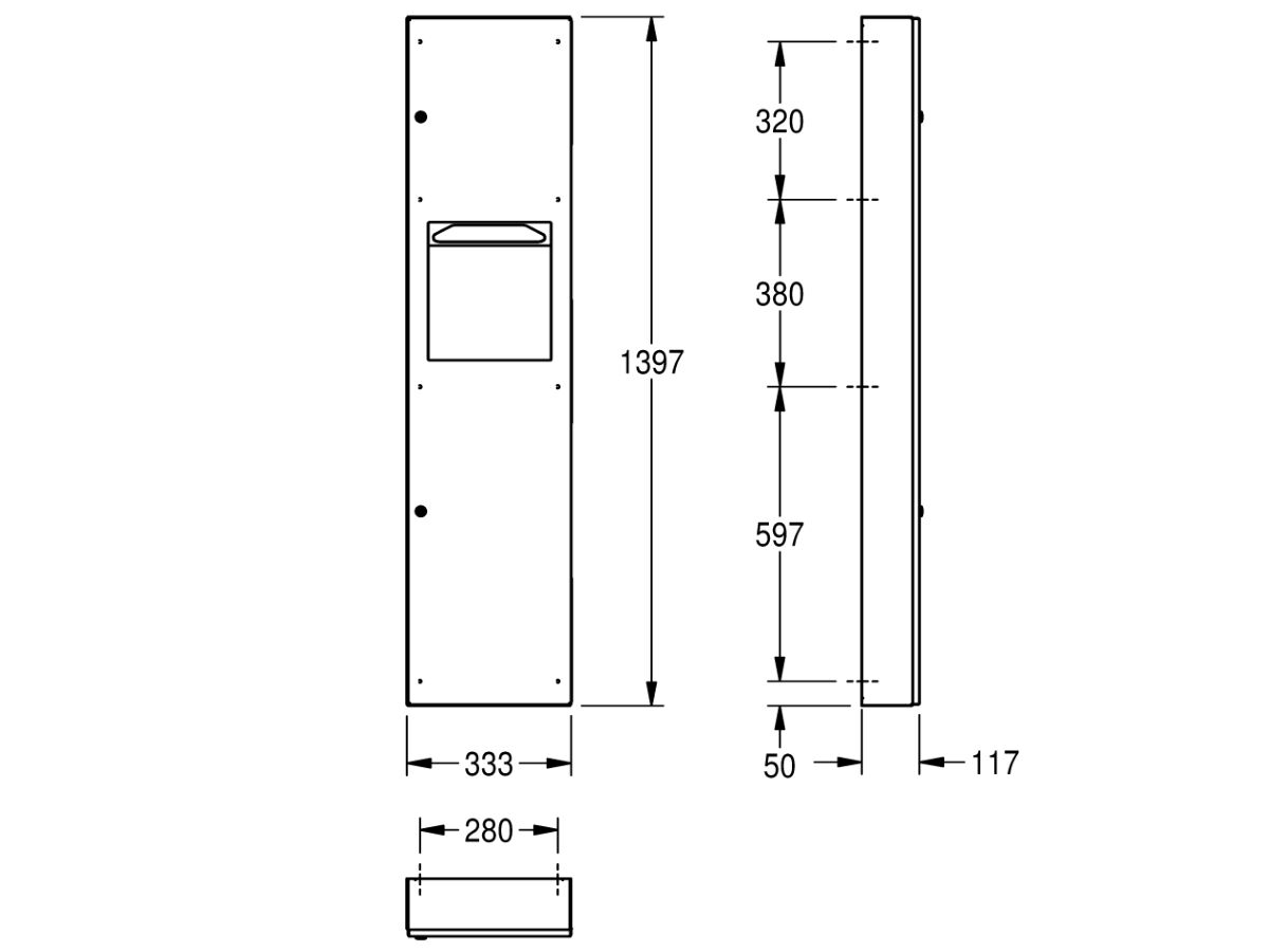 Franke Commercial Surface Combination Unit 19 Litres Stainless Steel (Paper Towel Dispenser and Waste Receptable)