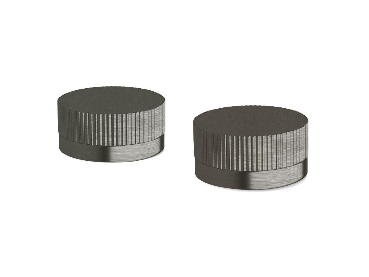 Sussex Pure Basin Top Assembly Taps with Linear Textured Handles PVD Brushed Gunmetal