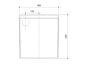 Technical Drawing - Caroma Forma II Cleanflush Close Coupled Back to Wall Back Inlet Cistern (4 Star)