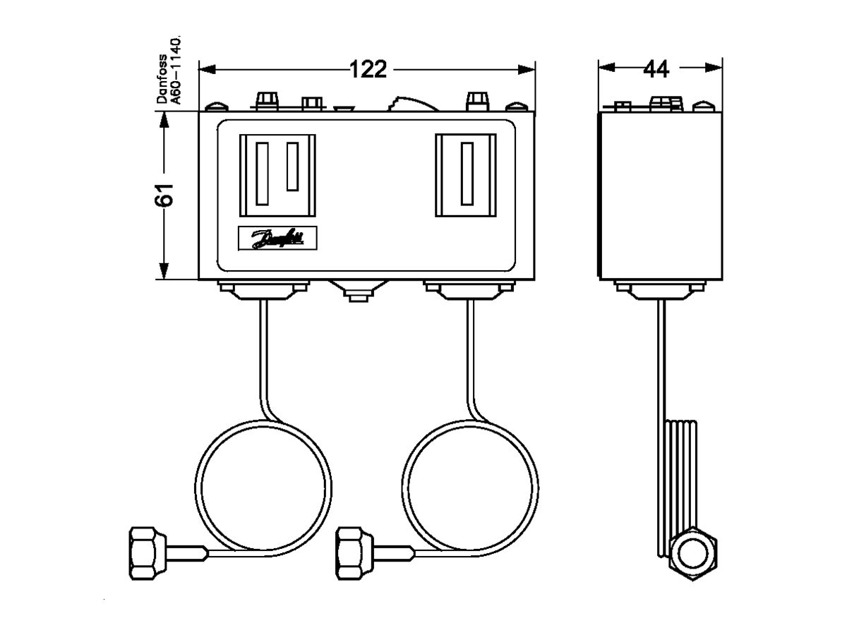 Danfoss KP15 Dual Pressure Control with Capillary
