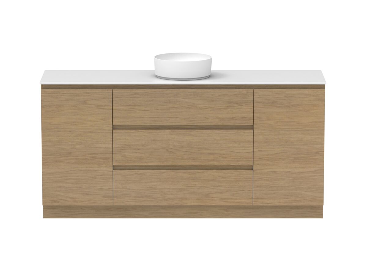 Supporting Image - Posh Domaine Plus Hamper 1800 Floor Mounted Centre Bowl 12mm Durasein Top