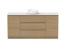 Supporting Image - Posh Domaine Plus Hamper Trio 1800 Floor Mounted Centre Bowl 12mm Durasein Top