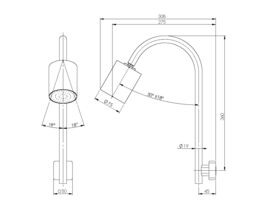Milli Axon Hi Rise Shower Arm & Rose Rose Gold/ Matte Black (3 Star)