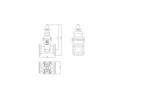 Line Drawing - 80 DIMAX FL PN16 RS GATE VALVE B5