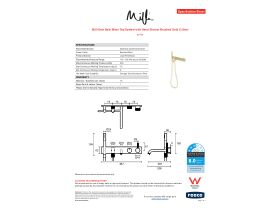 Specification Sheet - Milli Etch Bath Mixer Tap System with Hand Shower Brushed Gold (3 Star)