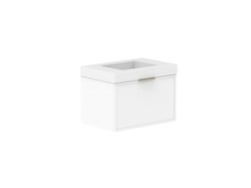 Supporting Image - Kado Lux Slim All Drawer 750mm Wall Hung Vanity with Centre Basin 90mm Top Matte White